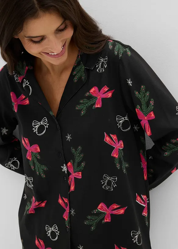 Pyjamas av bomull med presentp&aring;se, bonprix