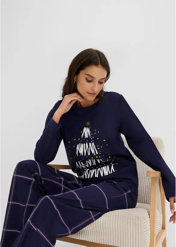 Pyjamas av mjuk bomull med presentp&aring;se, bonprix