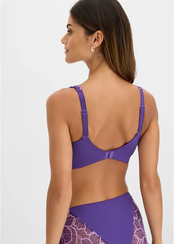 Minimizer-bralette med tv&aring;f&auml;rgad spets, bonprix