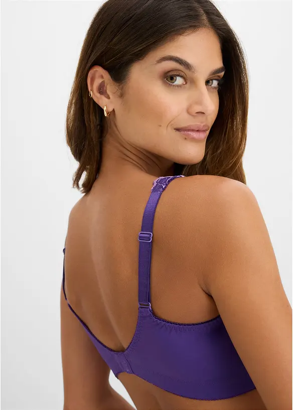 Minimizer-bralette med tv&aring;f&auml;rgad spets, bonprix