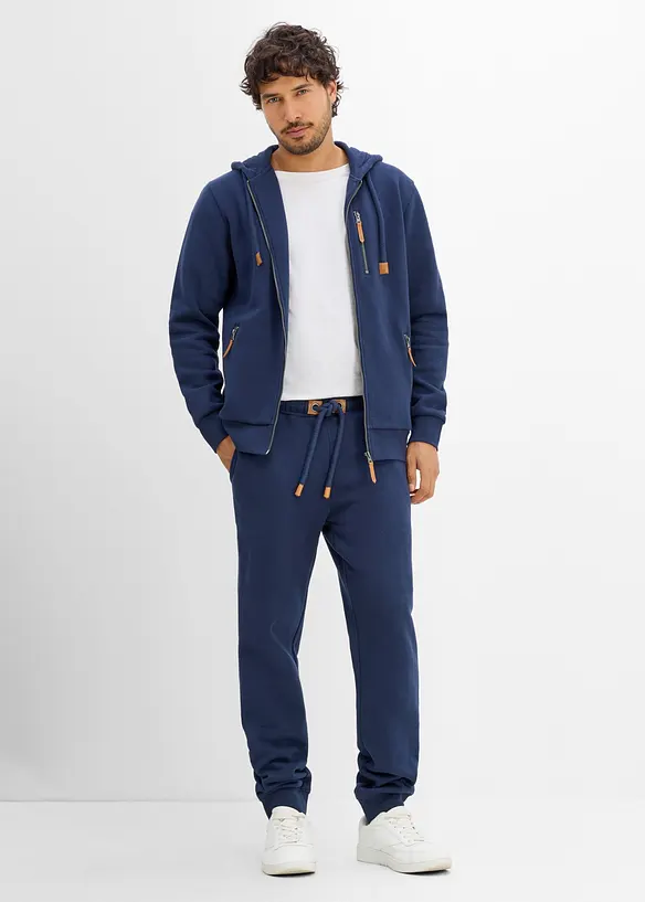Joggingbyxa av stabilt material med polyuretandetaljer, bonprix
