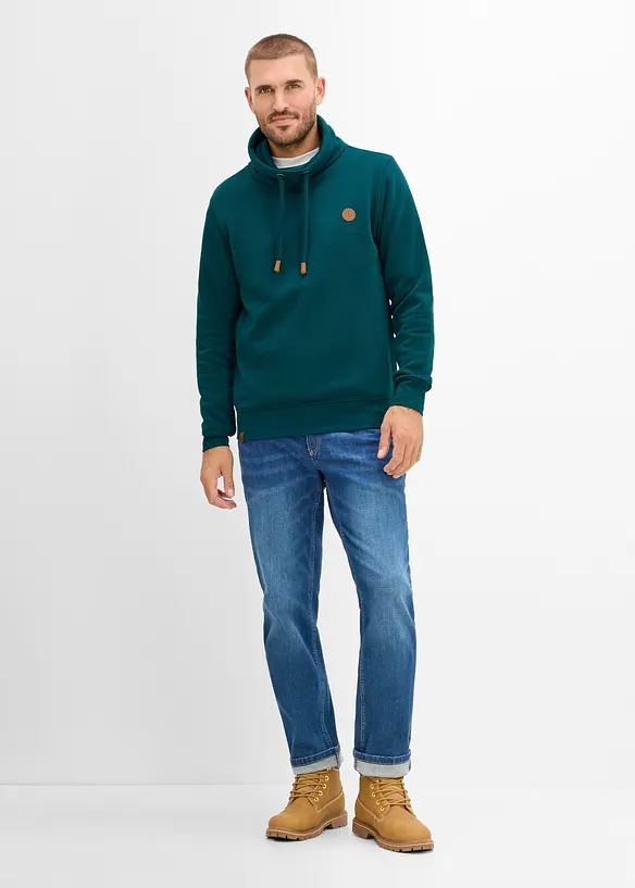 Sweatshirt av stabilt material med polyuretandetaljer, bonprix
