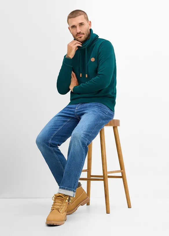 Sweatshirt av stabilt material med polyuretandetaljer, bonprix