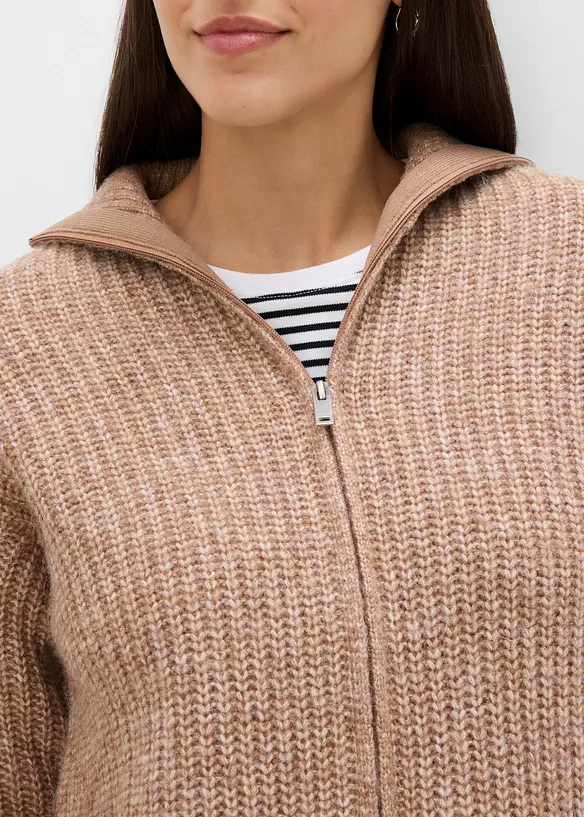 Grovstickad cardigan, bonprix