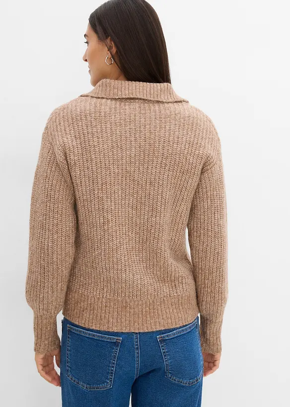 Grovstickad cardigan, bonprix