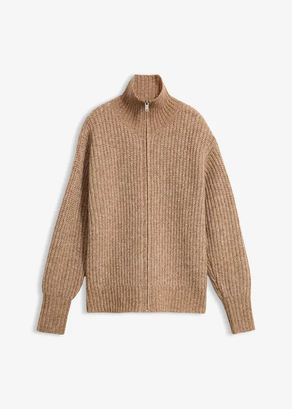 Grovstickad cardigan, bonprix