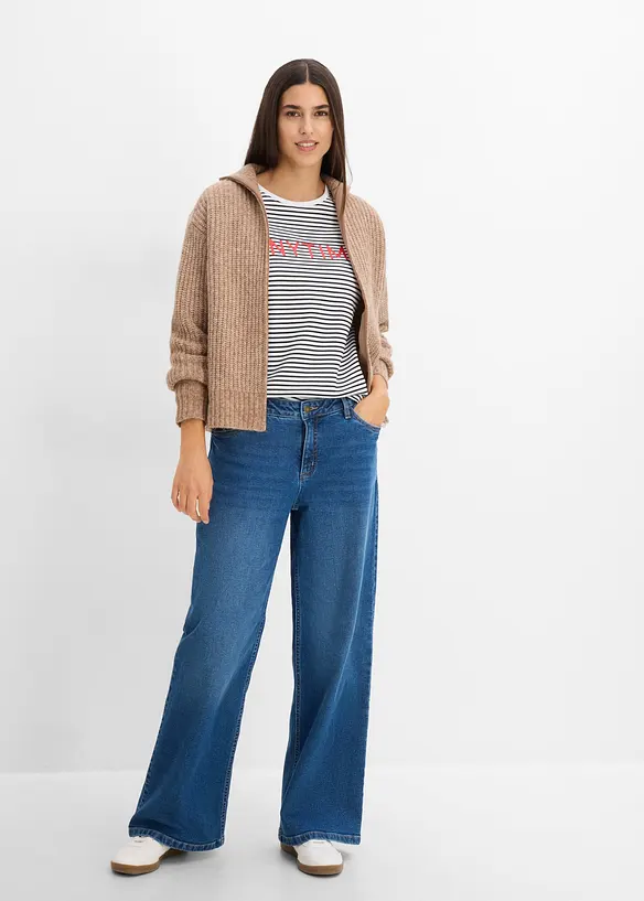 Grovstickad cardigan, bonprix