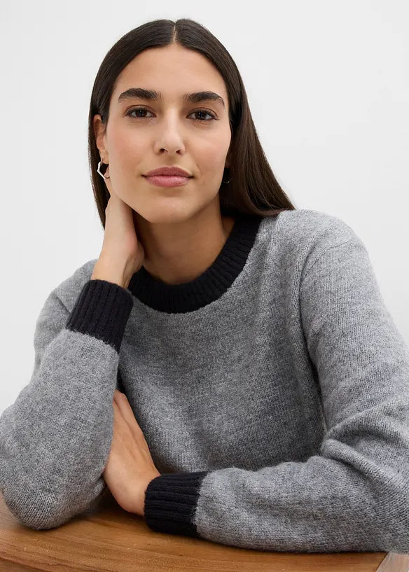 Stickad tr&ouml;ja i Loose Fit, bonprix