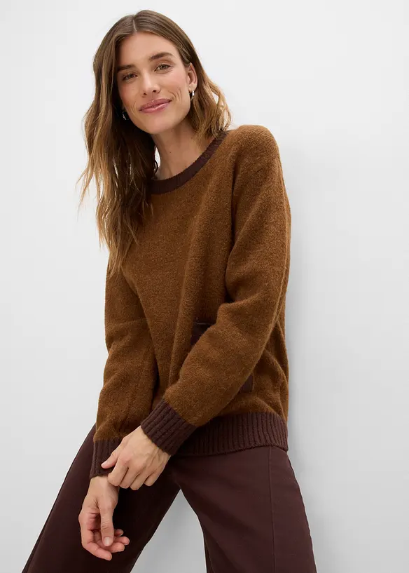 Stickad tr&ouml;ja i Loose Fit, bonprix