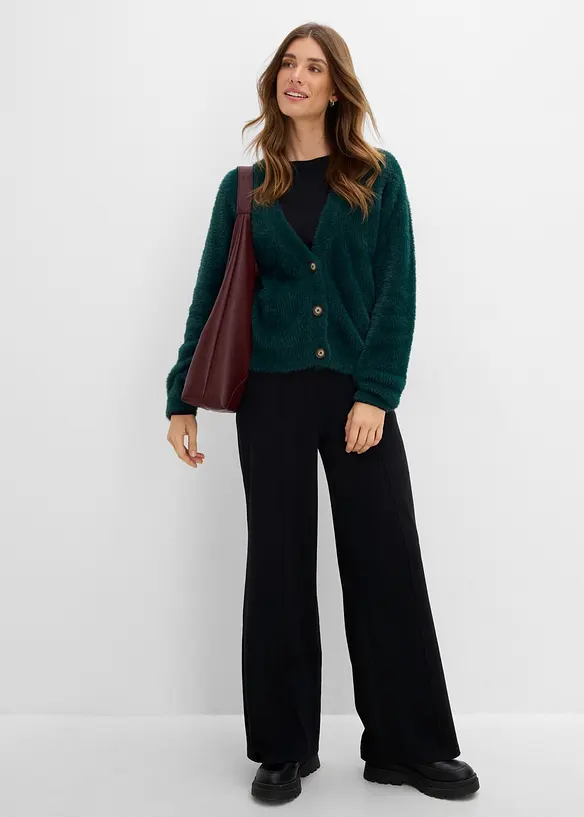 Cardigan i materialmix, bonprix