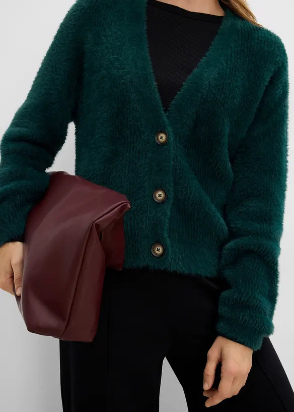 Cardigan i materialmix, bonprix
