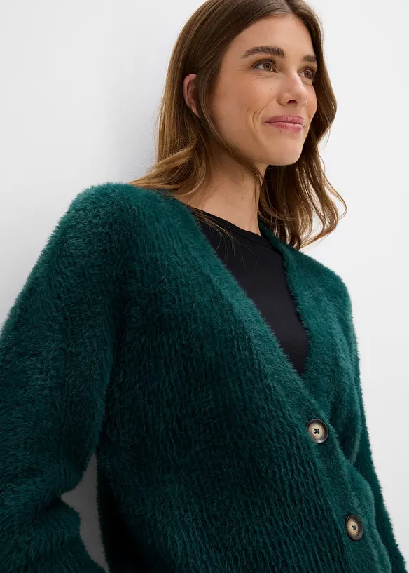 Cardigan i materialmix, bonprix