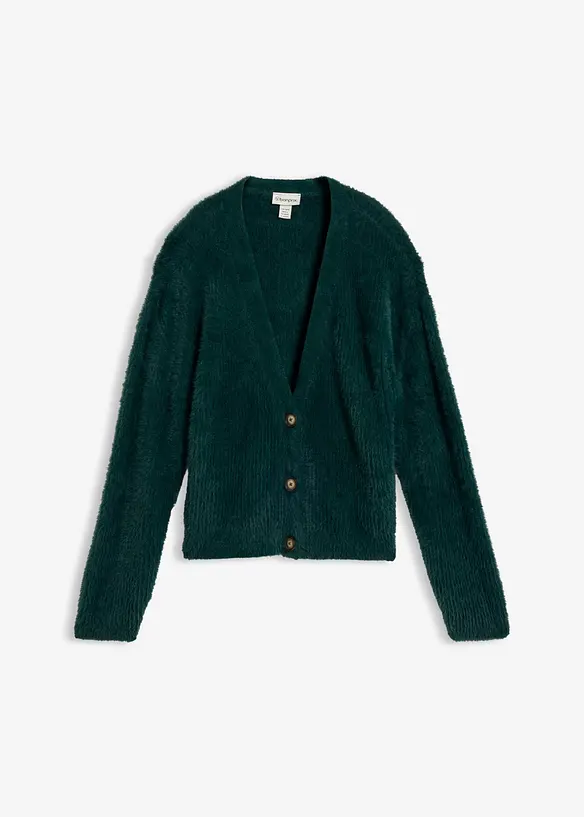 Cardigan i materialmix, bonprix
