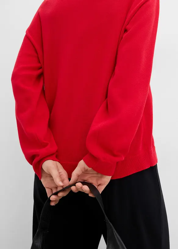 Stickad tr&ouml;ja med rund halsringning, bonprix
