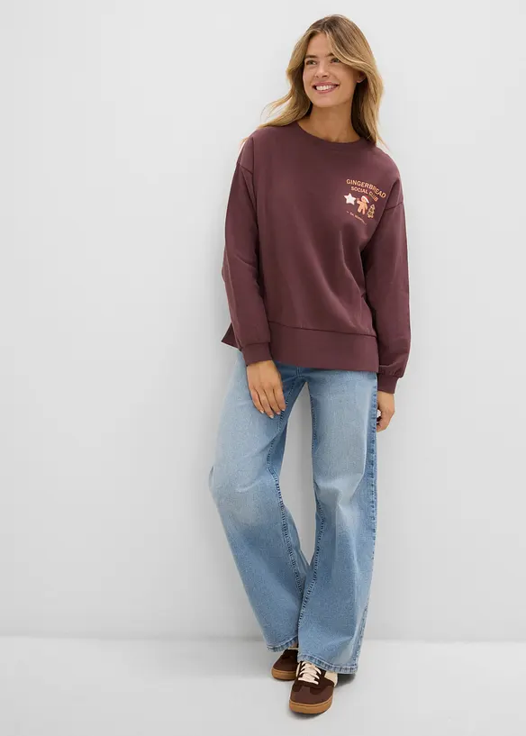 Oversizesweatshirt i bomull, bonprix