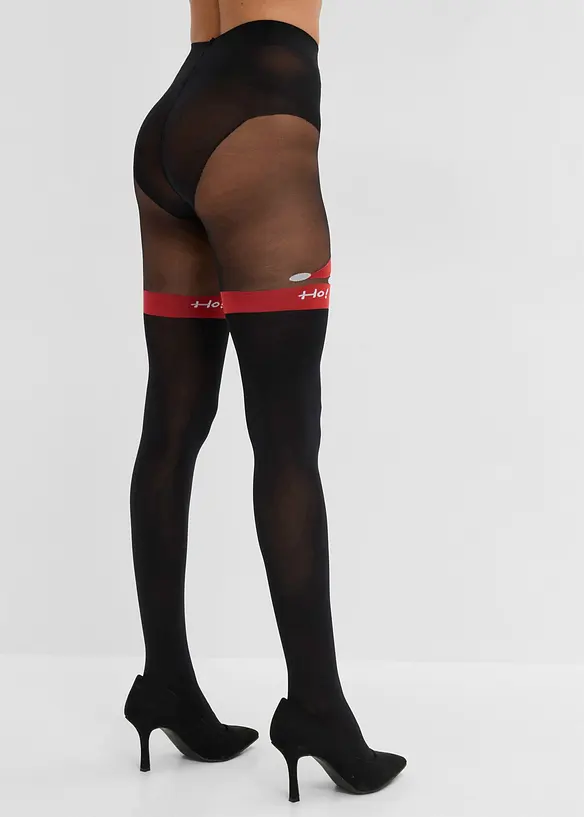 Overknee-strumpbyxa med julmotiv 60 DEN, bonprix