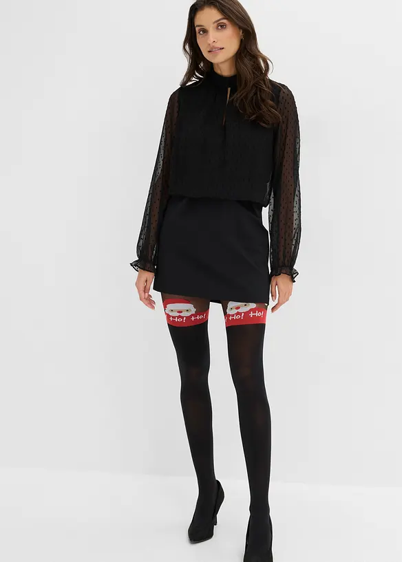 Overknee-strumpbyxa med julmotiv 60 DEN, bonprix