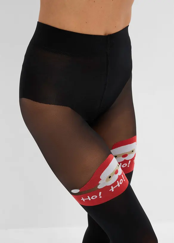 Overknee-strumpbyxa med julmotiv 60 DEN, bonprix