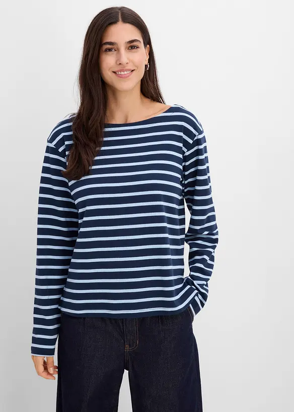 L&aring;ng&auml;rmad topp av ekologisk bomull (2-pack), bonprix