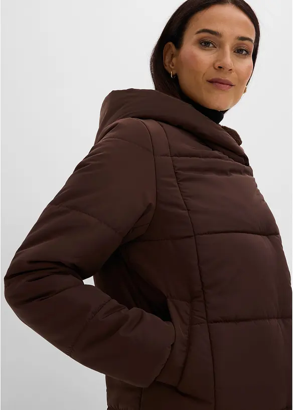T&auml;ckjacka med bes&auml;ttning i fuskp&auml;ls, bonprix