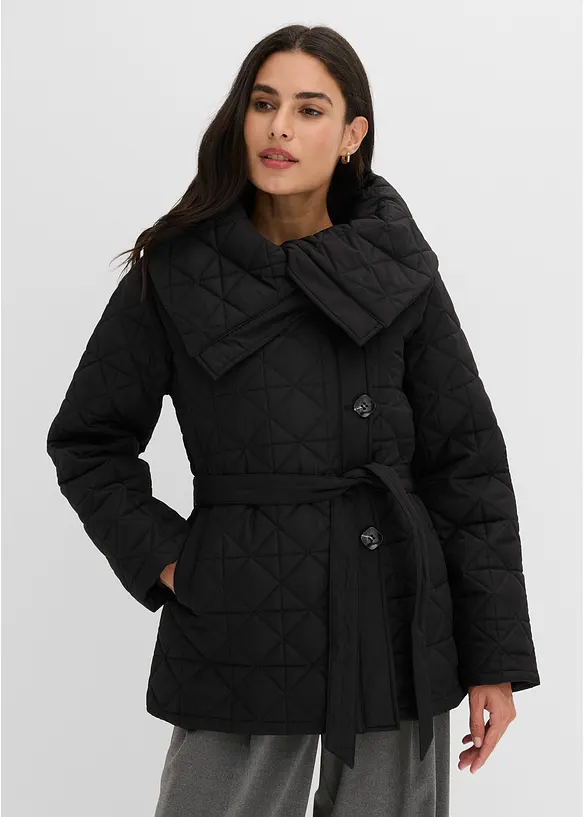 Quiltad jacka med knytband, vattenavvisande, bonprix