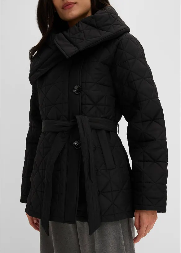 Quiltad jacka med knytband, vattenavvisande, bonprix