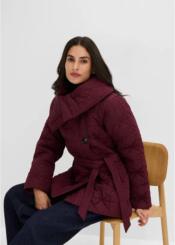 Quiltad jacka med knytband, vattenavvisande, bonprix