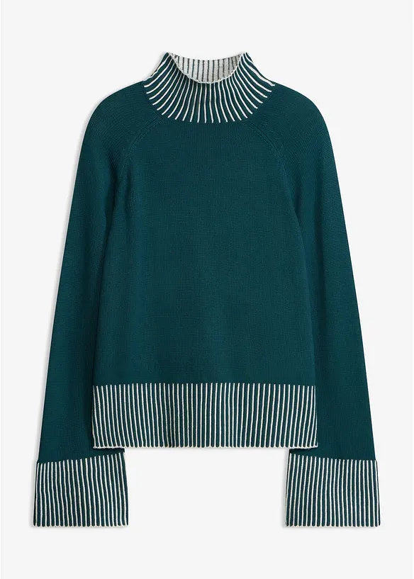 Tr&ouml;ja med st&aring;krage och liten andel kashmir, bonprix