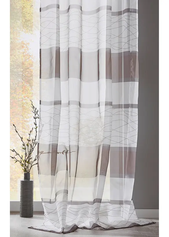 Transparent gardin av luftig voile (1-pack), bonprix