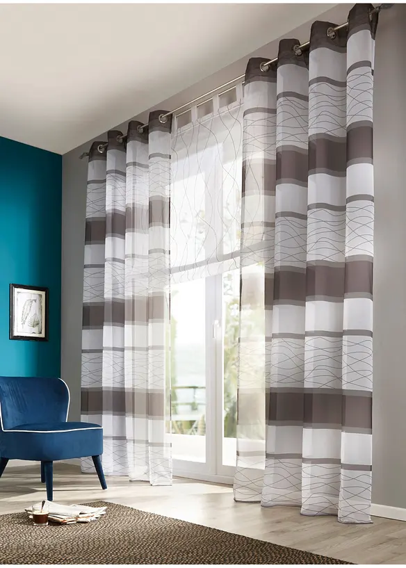 Transparent gardin av luftig voile (1-pack), bonprix