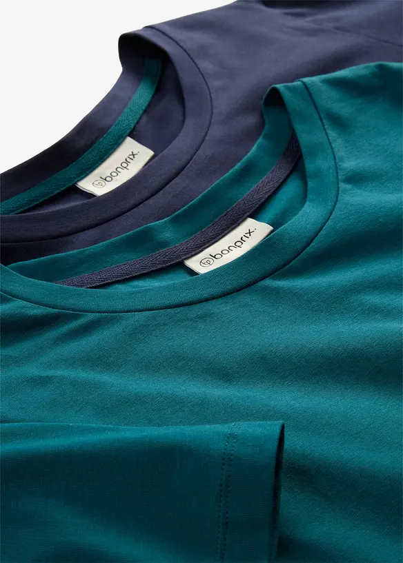 Jerseykl&auml;nning av bomull med stretch (2-pack), bonprix