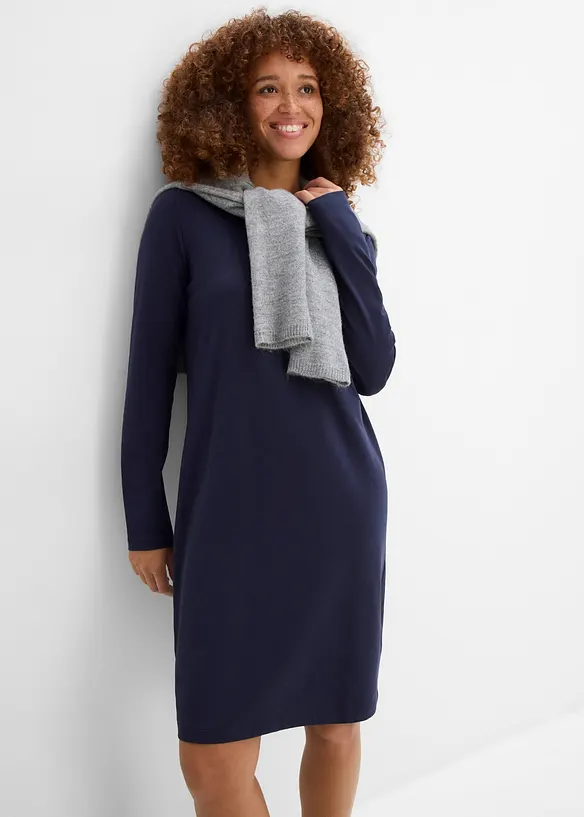 Jerseykl&auml;nning av bomull med stretch (2-pack), bonprix