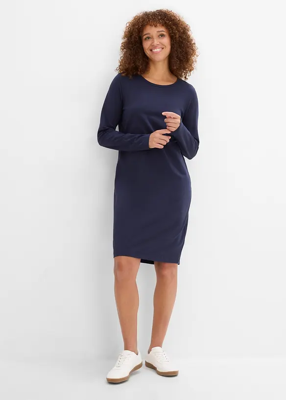 Jerseykl&auml;nning av bomull med stretch (2-pack), bonprix