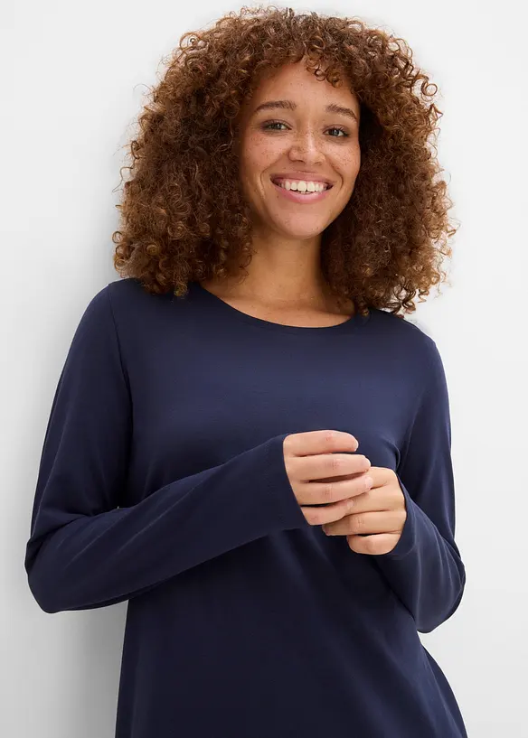 Jerseykl&auml;nning av bomull med stretch (2-pack), bonprix
