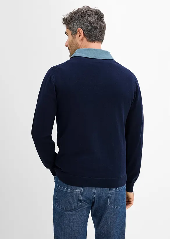 Finstickad tr&ouml;ja i 2 i 1-stil, bonprix