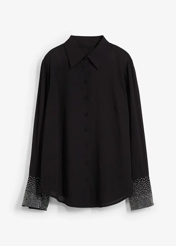 Skjortblus med glitterstenar, bonprix