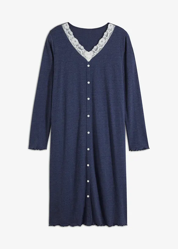 Nattlinne i l&aring;ng modell med knappsl&aring;, bonprix