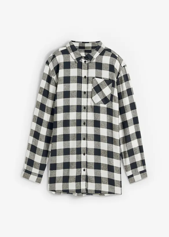 L&aring;ng flanellblus, bonprix