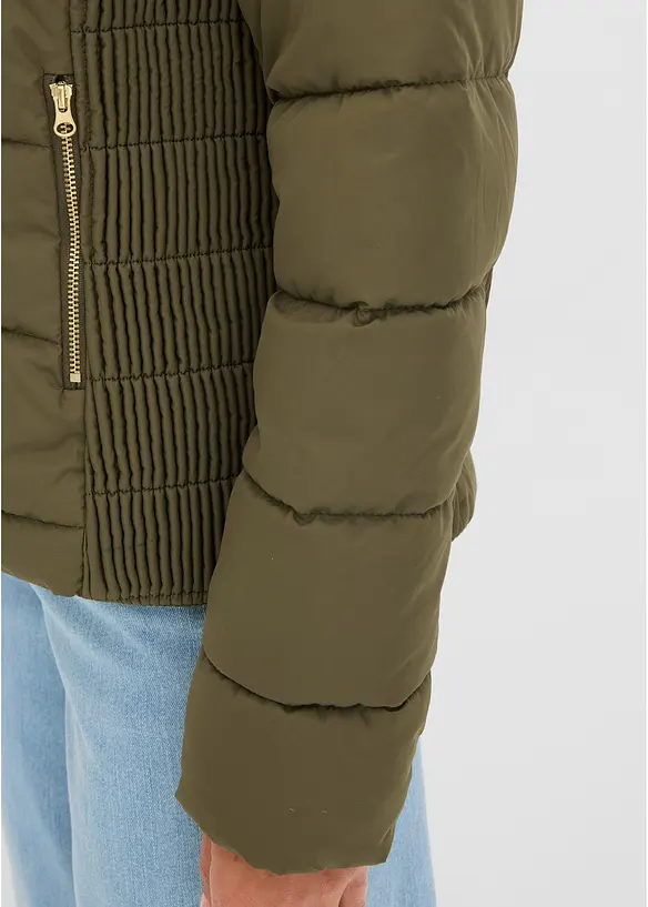 T&auml;ckjacka med fuskp&auml;lskrage, bonprix