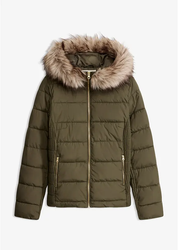 T&auml;ckjacka med fuskp&auml;lskrage, bonprix