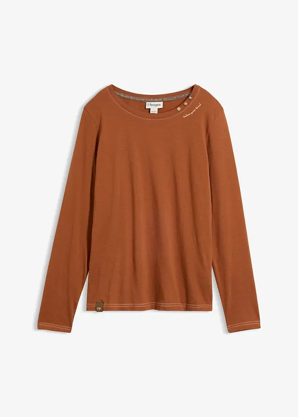 L&aring;ng&auml;rmad T-shirt med prydnadsknappar, bonprix