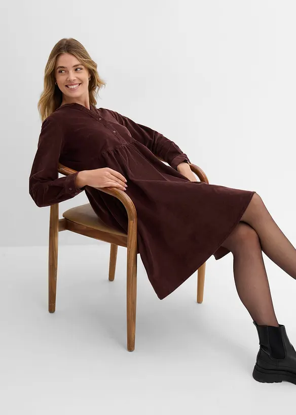 Kl&auml;nning i elastisk bomullsmanchester, bonprix