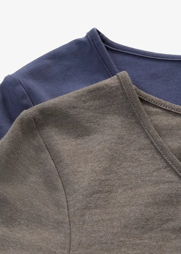 Figurn&auml;ra l&aring;ng&auml;rmad topp (2-pack), bonprix