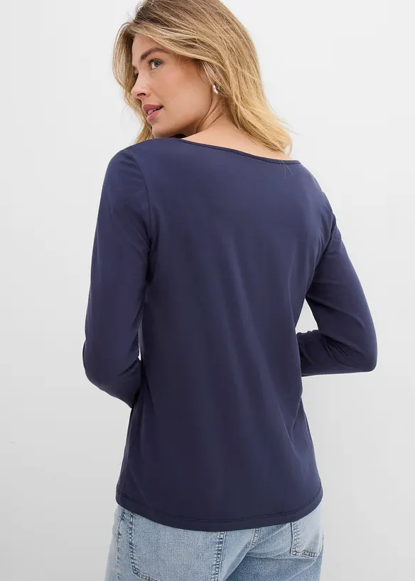 Figurn&auml;ra l&aring;ng&auml;rmad topp (2-pack), bonprix