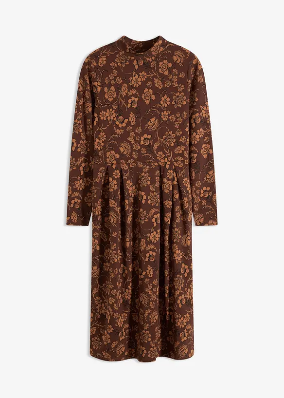 M&ouml;nstrad l&aring;ng&auml;rmad jerseykl&auml;nning, bonprix