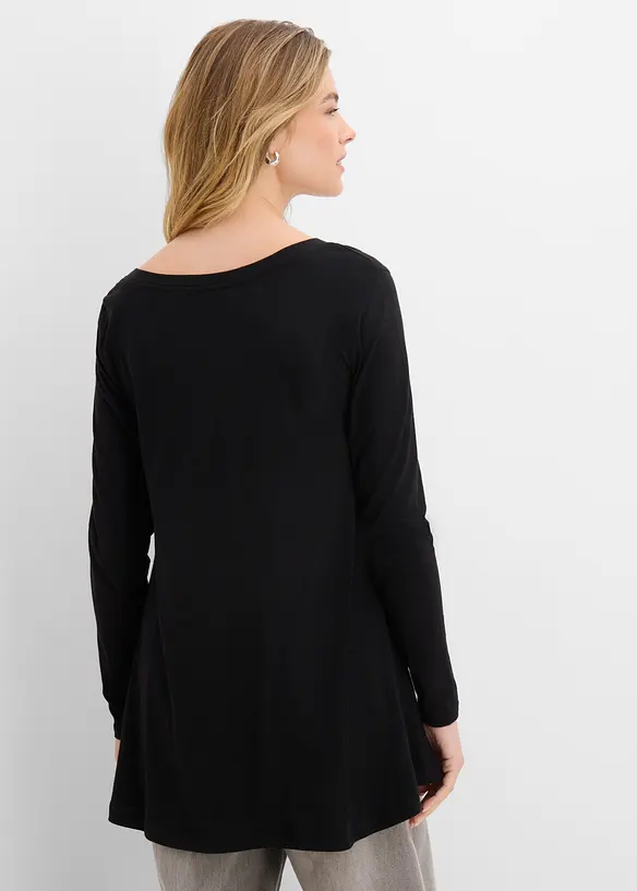 L&aring;ng&auml;rmad topp av bomull och viskos, bonprix