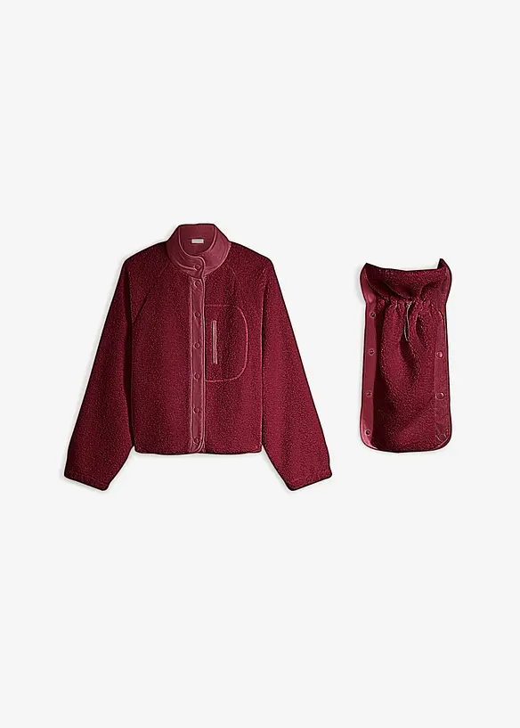 Mammajacka med babyficka, i teddyfleece, bonprix