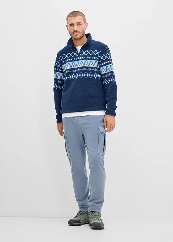 Cargobyxa i fleece, normal passform, bonprix