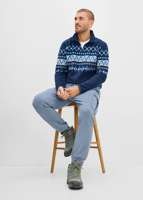 Cargobyxa i fleece, normal passform, bonprix