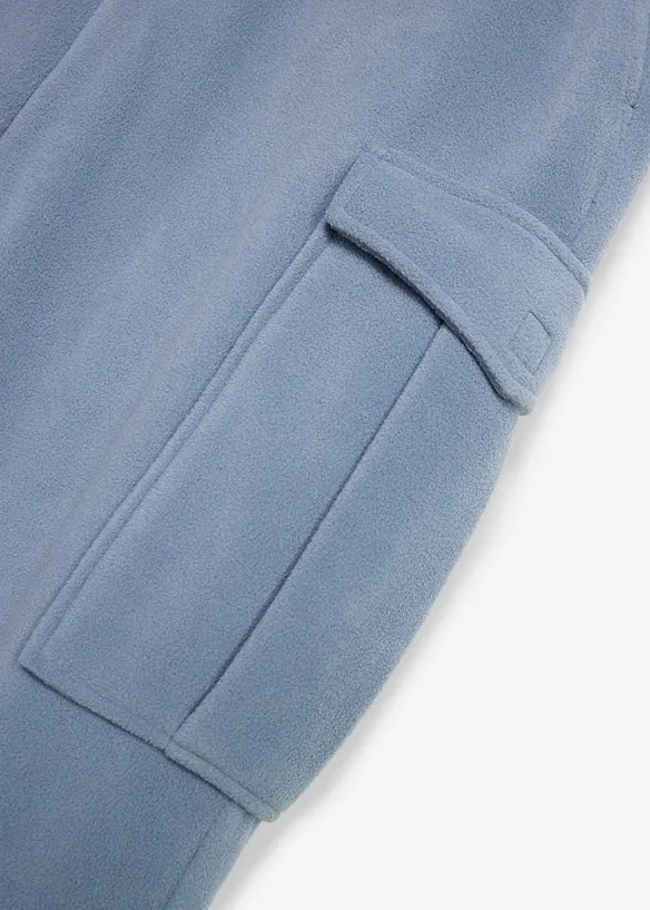 Cargobyxa i fleece, normal passform, bonprix